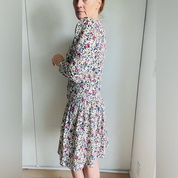 90s Rampage Floral Print Cotton Mini Dress Made USA Multi Colored Summer Spring - Picture 6 of 12